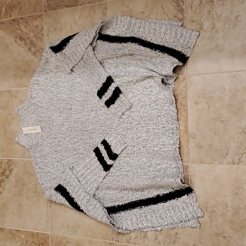 Francesca's ALYA striped poncho style oversized sweater